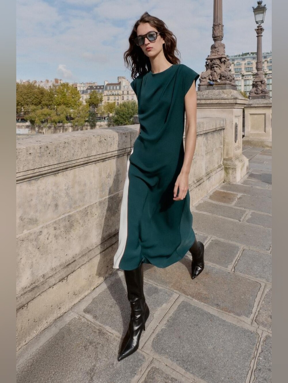 COMBINATION MIDI DRESS SIZE S